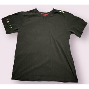 COOGI T-shirt Mens L Black V-Neck Retro‎ Australia Embroidered Short Sleeve